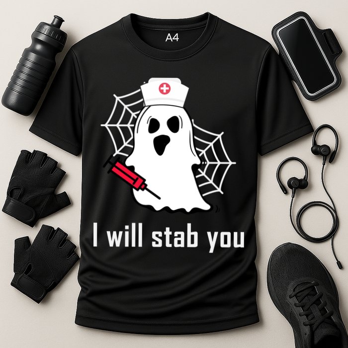 I Will Stab You Ghost Nurse Cooling Performance Crew T-Shirt