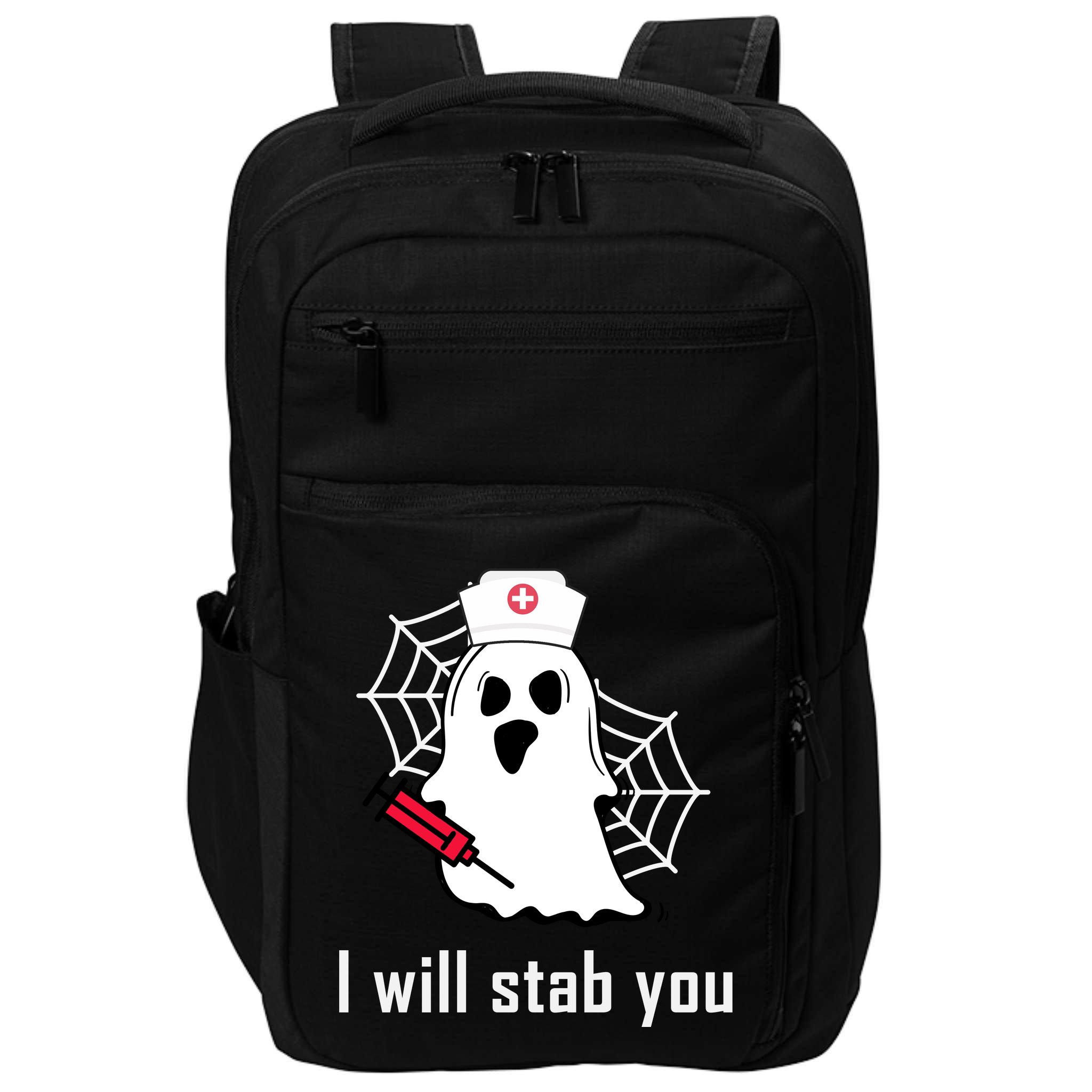 I Will Stab You Ghost Nurse Impact Tech Backpack