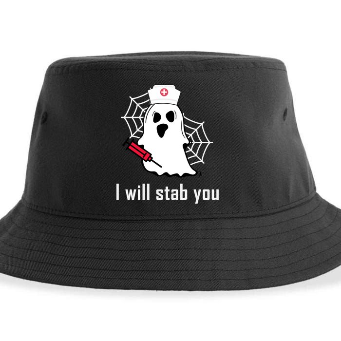 I Will Stab You Ghost Nurse Sustainable Bucket Hat