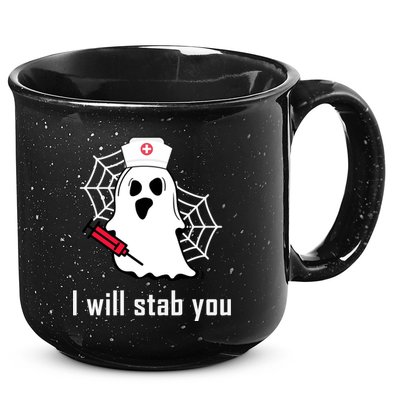 I Will Stab You Ghost Nurse 15oz Campfire Ceramic Mug