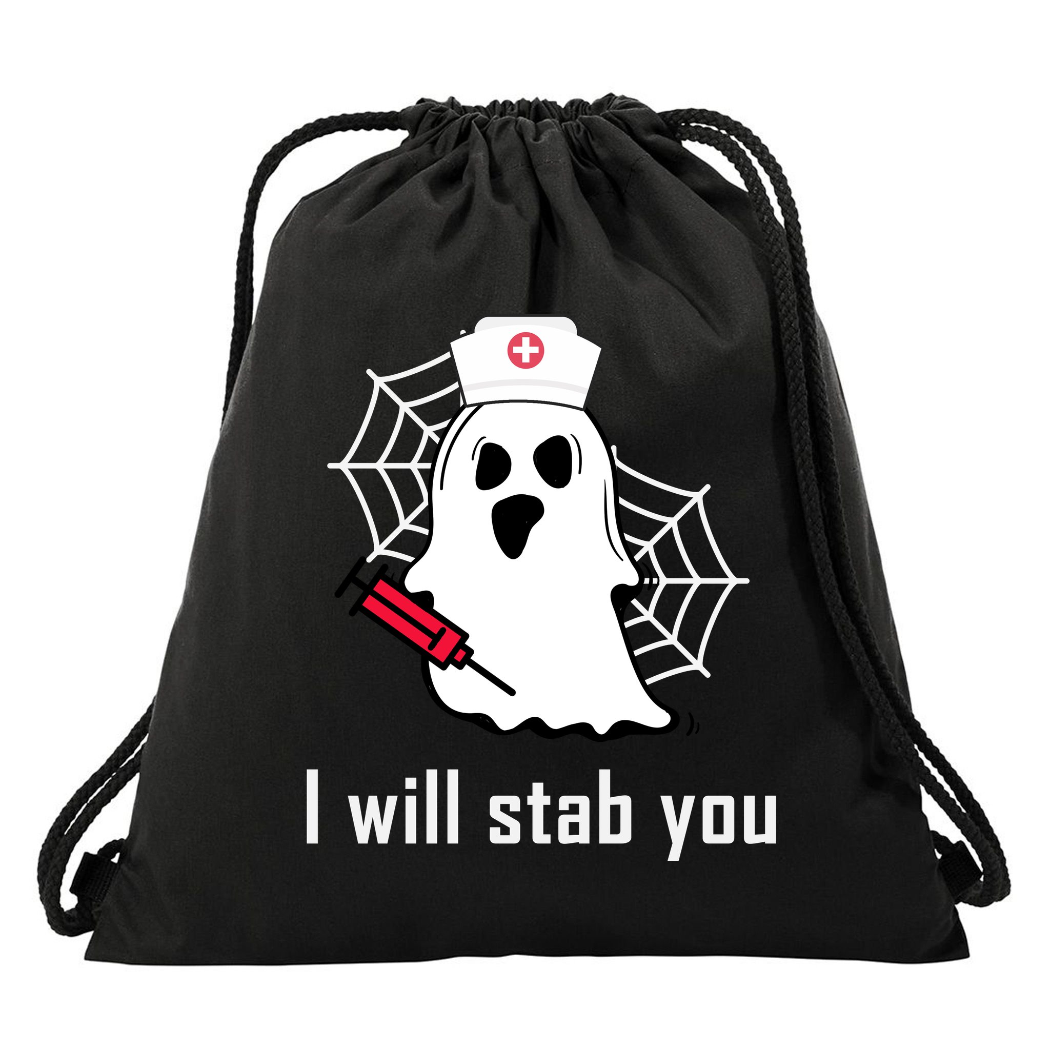 I Will Stab You Ghost Nurse Drawstring Bag