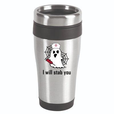 I Will Stab You Ghost Nurse 16oz Travel Tumbler