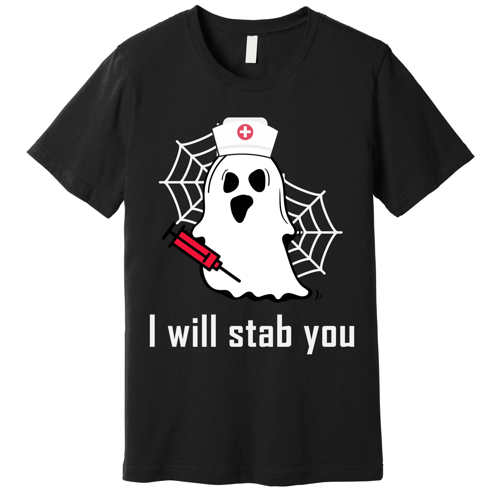 I Will Stab You Ghost Nurse Premium T-Shirt