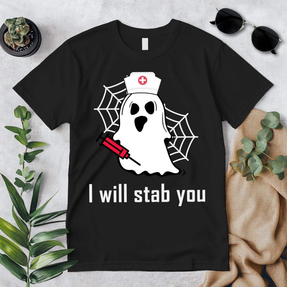 I Will Stab You Ghost Nurse Premium T-Shirt