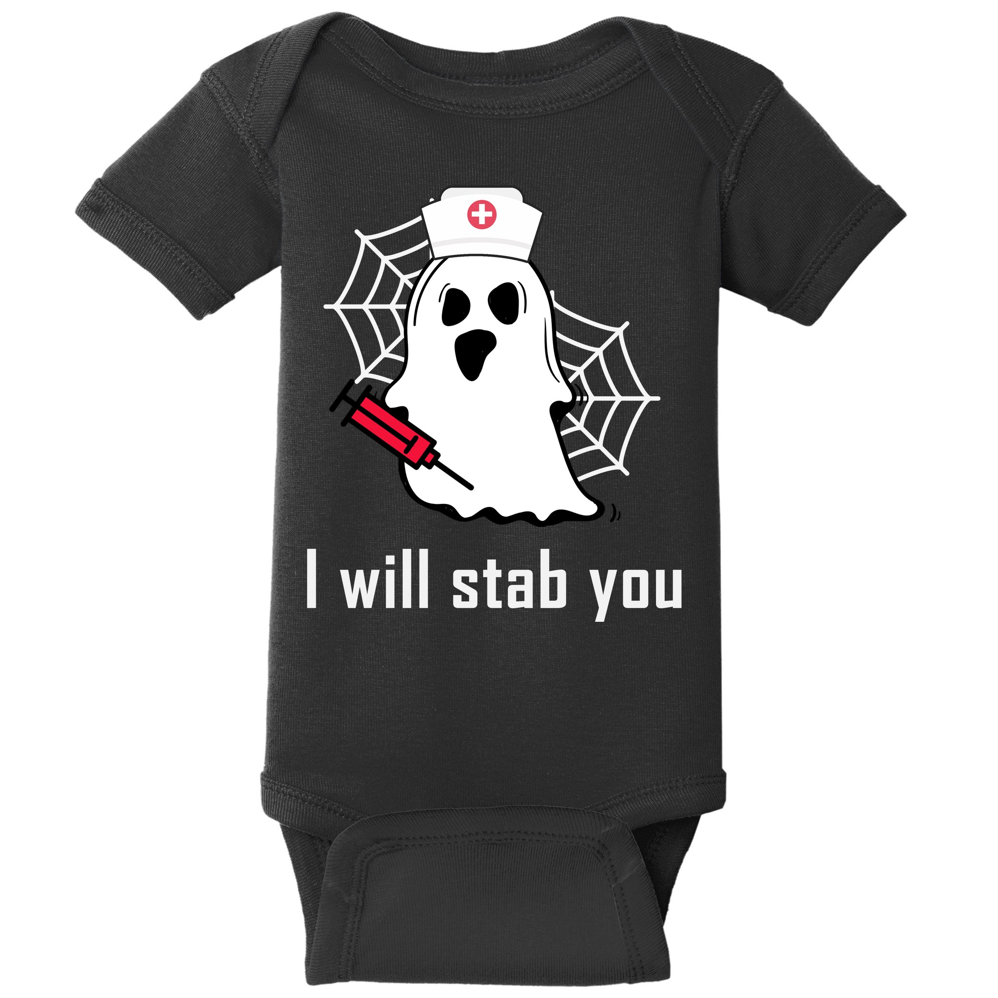 I Will Stab You Ghost Nurse Baby Bodysuit