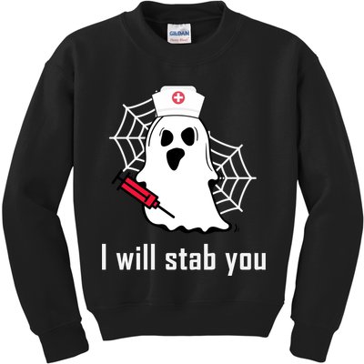 I Will Stab You Ghost Nurse Kids Sweatshirt