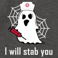 I Will Stab You Ghost Nurse Vector Backpack