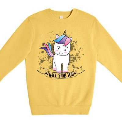 I Will Stab You Unicorn Premium Crewneck Sweatshirt