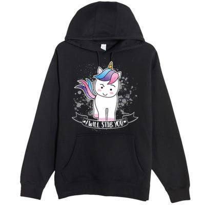 I Will Stab You Unicorn Premium Pullover Hoodie
