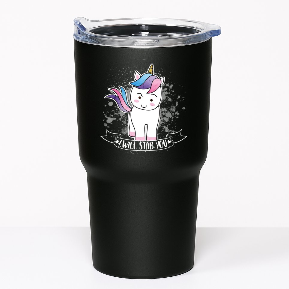 I Will Stab You Unicorn Tumbler
