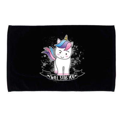 I Will Stab You Unicorn Microfiber Hand Towel