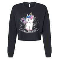 I Will Stab You Unicorn Cropped Pullover Crew