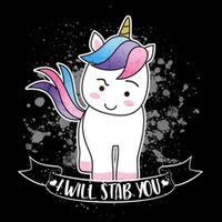 I Will Stab You Unicorn Cropped Pullover Crew