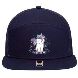 I Will Stab You Unicorn 7 Panel Mesh Trucker Snapback Hat