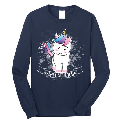 I Will Stab You Unicorn Long Sleeve Shirt