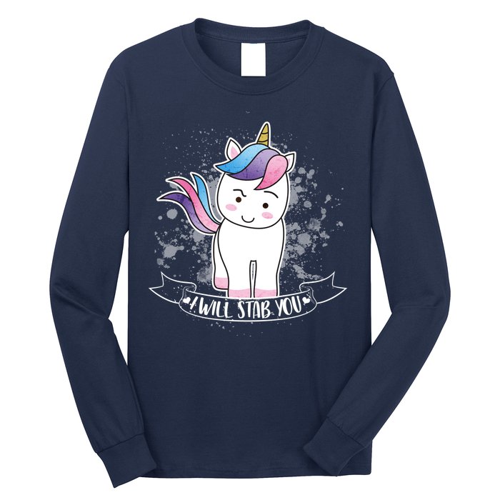 I Will Stab You Unicorn Long Sleeve Shirt