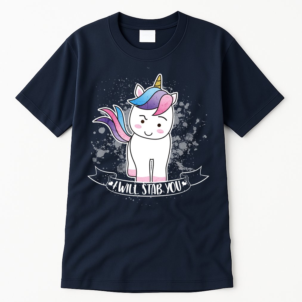 I Will Stab You Unicorn Tall T-Shirt
