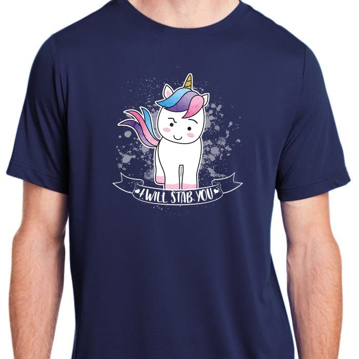 I Will Stab You Unicorn Adult ChromaSoft Performance T-Shirt