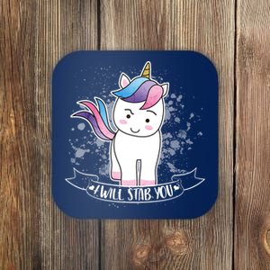 I Will Stab You Unicorn Coaster