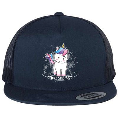 I Will Stab You Unicorn Flatbill Hat