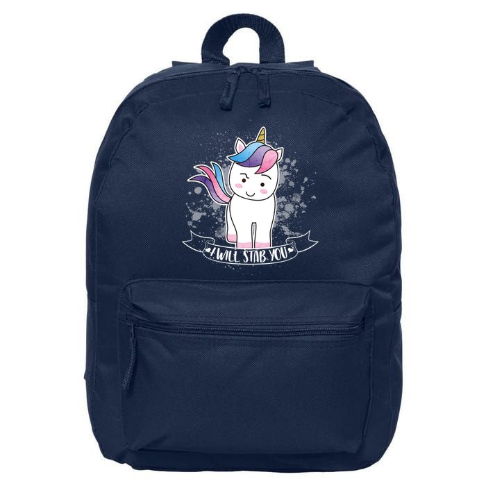 I Will Stab You Unicorn 16 in Basic Backpack