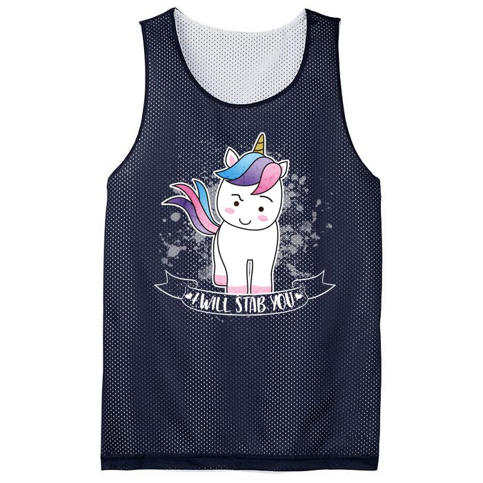 I Will Stab You Unicorn Mesh Reversible Basketball Jersey Tank