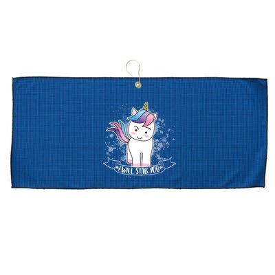 I Will Stab You Unicorn Large Microfiber Waffle Golf Towel