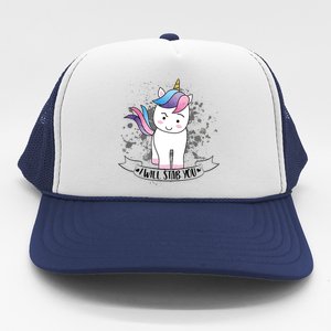 I Will Stab You Unicorn Trucker Hat