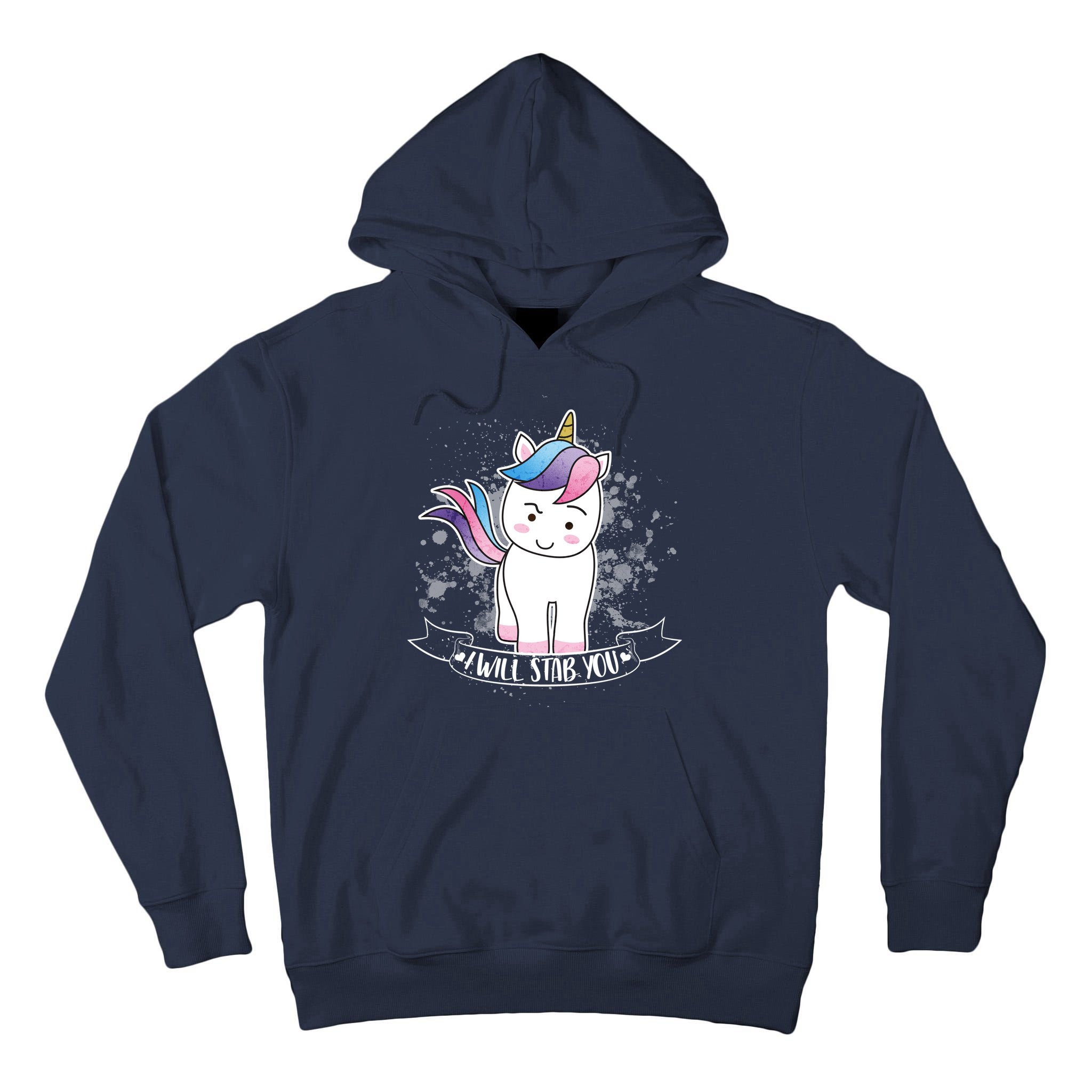 I Will Stab You Unicorn Tall Hoodie