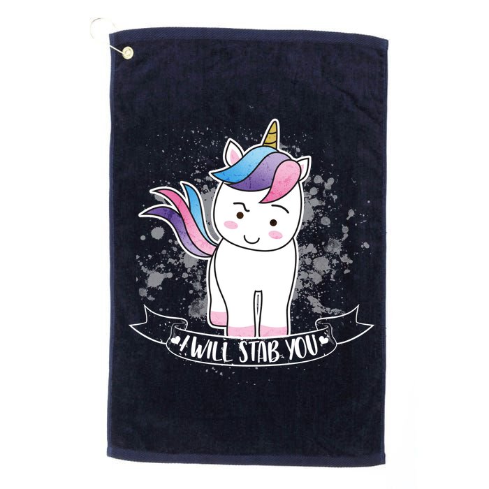 I Will Stab You Unicorn Golf Towel