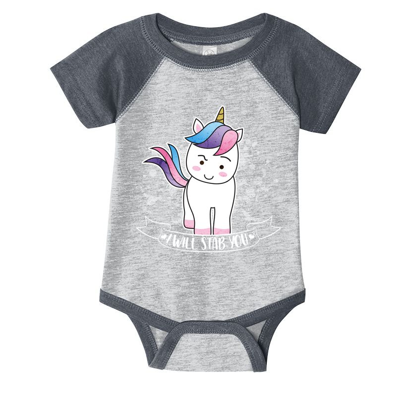 I Will Stab You Unicorn Infant Baby Jersey Bodysuit