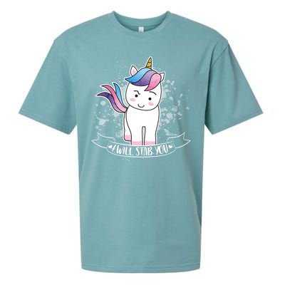 I Will Stab You Unicorn Sueded Cloud Jersey T-Shirt