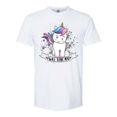 I Will Stab You Unicorn Softstyle® CVC T-Shirt