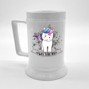 I Will Stab You Unicorn Beer Stein