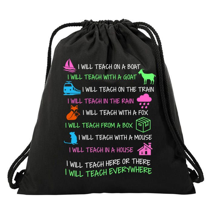 I Will Teach Everywhere Drawstring Bag