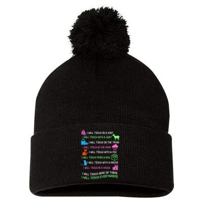 I Will Teach Everywhere Pom Pom 12in Knit Beanie
