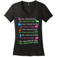 I Will Teach Everywhere Women's V-Neck T-Shirt
