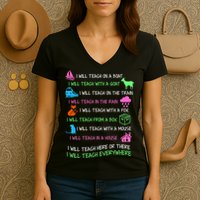 I Will Teach Everywhere Women's V-Neck T-Shirt