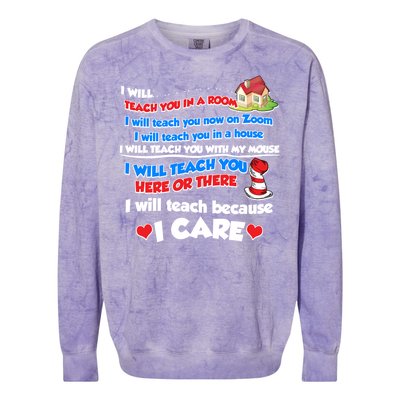 I Will Teach In A Room Now On Zoom Quarantine Colorblast Crewneck Sweatshirt