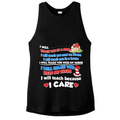 I Will Teach In A Room Now On Zoom Quarantine Ladies PosiCharge Tri-Blend Wicking Tank