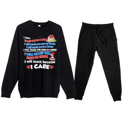 I Will Teach In A Room Now On Zoom Quarantine Premium Crewneck Sweatsuit Set