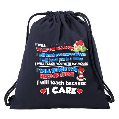 I Will Teach In A Room Now On Zoom Quarantine Drawstring Bag
