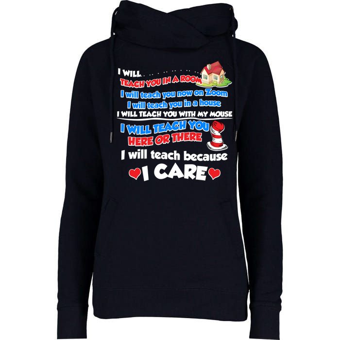 I Will Teach In A Room Now On Zoom Quarantine Womens Funnel Neck Pullover Hood