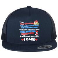 I Will Teach In A Room Now On Zoom Quarantine Flat Bill Trucker Hat