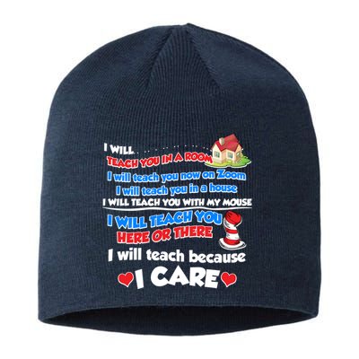I Will Teach In A Room Now On Zoom Quarantine Sustainable Beanie
