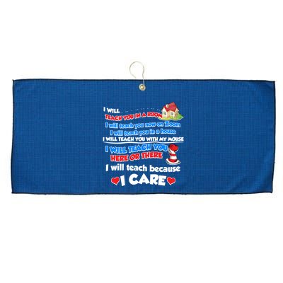 I Will Teach In A Room Now On Zoom Quarantine Large Microfiber Waffle Golf Towel
