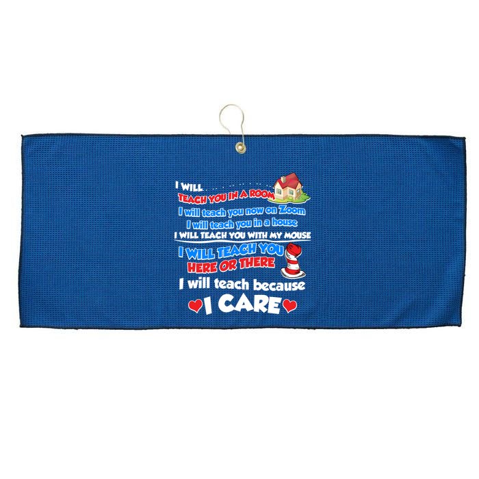 I Will Teach In A Room Now On Zoom Quarantine Large Microfiber Waffle Golf Towel