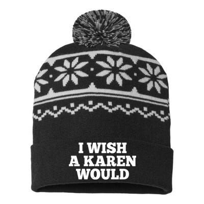 I Wish A Karen Would USA-Made Snowflake Beanie