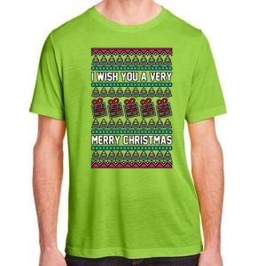 I Wish You A Very Merry Christmas Cute Ugly Sweater Adult ChromaSoft Performance T-Shirt