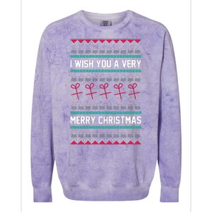 I Wish You A Very Merry Christmas Cute Ugly Sweater Colorblast Crewneck Sweatshirt